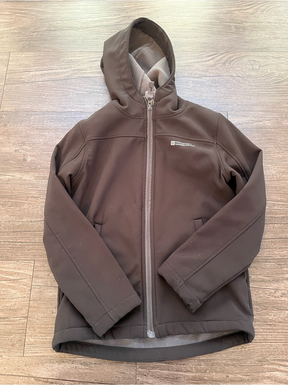 Boy’s Mountain Warehouse Black Hooded Softshell Jacket Size 9-10 Years
